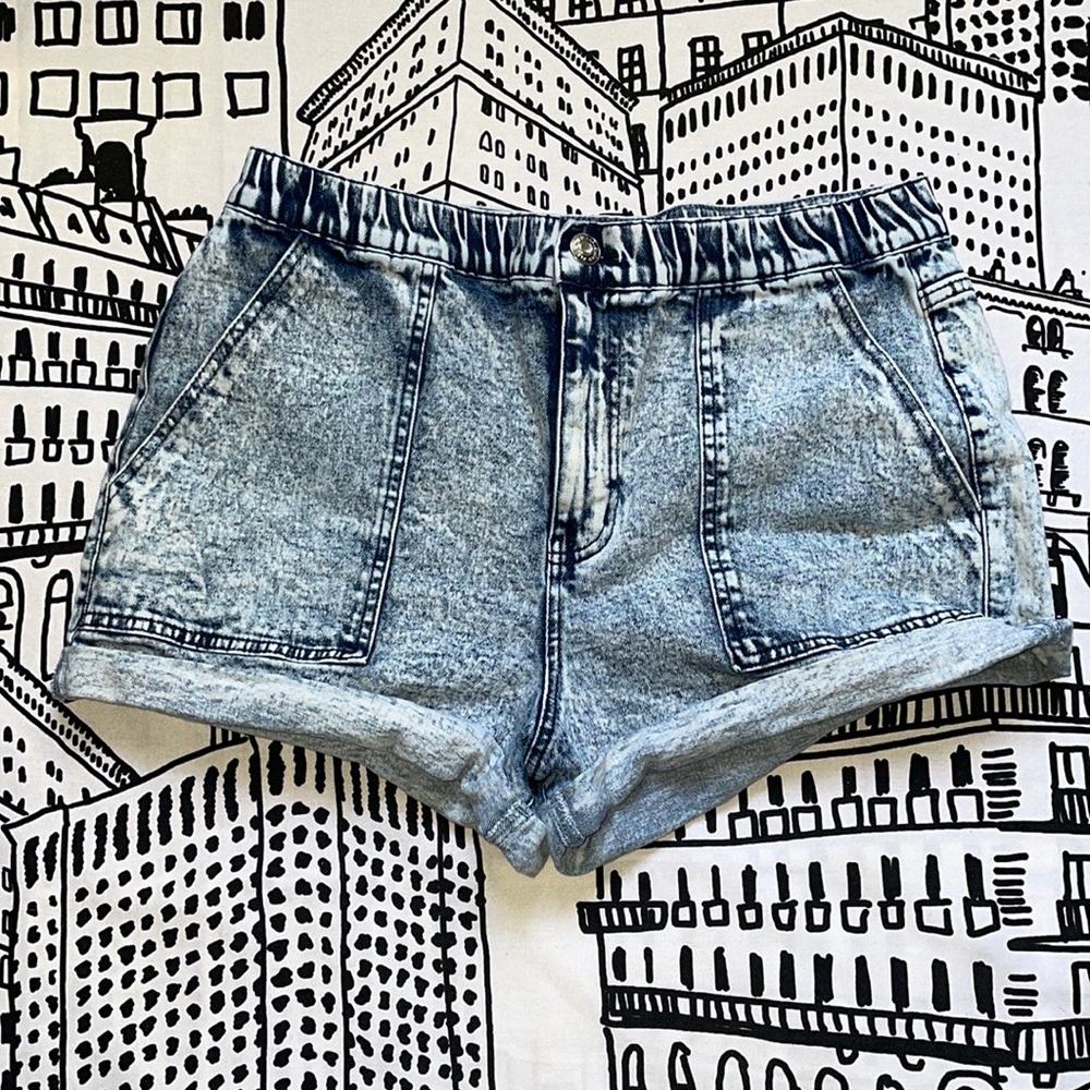 Acid Wash Jean Short